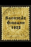 1922-23 SAORSTAT 1s Bistre-brown, Showing "ONF" (Hib. T58a), Very Fine Used.  For More Images, Please Visit Http://www.s - Sonstige & Ohne Zuordnung