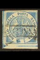 NAPLES 1860 ½t Blue "Trinacria", Sass 15, A Very Fine Used With Clear To Huge Margins All Round, Crisp Engraving And Ful - Non Classificati