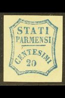 PARMA 1859 20c Blue Provisional Govt, Sass 15, Superb Mint Og. Cat €2000 (£1785) For More Images, Please Visit Http://ww - Sin Clasificación