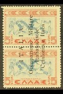 CEPHALONIA & ITHACA 1941 5 + 5L Vertical Pair Ovpt Reading From Base To Top, Sass 11d, Very Fine NHM. For More Images, P - Otros & Sin Clasificación