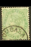 INDIA USED IN 1882-1900 4a.6p Yellow-green, QV India Issue, SG Z6, Fine Used With MOMBASA Postmark. For More Images, Ple - Vide