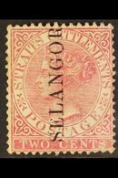 SELANGOR 1885-91 2c Pale Rose Large Vertical Overprint Type 32, SG 40, Unused No Gum, Minor Imperfections, Cat £750. For - Other & Unclassified