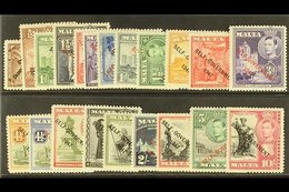 1948-53 New Constitution Complete Overprinted Set, SG 234/248, Never Hinged Mint. (21 Stamps) For More Images, Please Vi - Malte (...-1964)