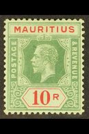 1913 10r Green And Red On Blue Green On OLIVE Back, SG 204a, Very Fine Mint. Rare And Elusive Stamp. For More Images, Pl - Maurice (...-1967)