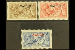 1916-23 De La Rue Seahorse High Values Set, SG 21/23, Mint, The 2s6d With Feint Tone Spot On The 2s6d Gum But A Fresh Se - Nauru