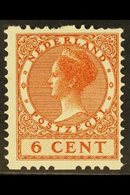 1924-26 (no Watermark) Wilhelmina 6c Chestnut With Interrupted Perf On Two Sides (NVPH R7, SG 278cB), Fine Mint. For Mor - Autres & Non Classés
