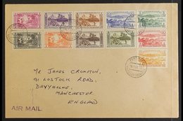 FRENCH 1957 Complete Pictorial Set, SG F96/106, On A Neat Envelope To England, Tied Port Vila January 1961 Cds's. For Mo - Autres & Non Classés