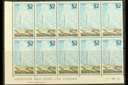 1967-70 $2 Geyser, SG 879, Lower Left Corner Imprint/plate Number Block Of Ten (5 X 2), Never Hinged Mint. For More Imag - Andere & Zonder Classificatie