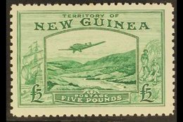 1935 £5 Emerald Green Air Bulolo Goldfields, SG 205, Fine Mint, Lovely Fresh Colour. For More Images, Please Visit Http: - Papúa Nueva Guinea