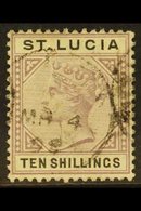 1891-98 10s Dull Mauve & Black, SG 52, Very Fine Used. For More Images, Please Visit Http://www.sandafayre.com/itemdetai - St.Lucia (...-1978)