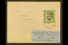 1932 POSTAGE DUE COVER 1930 (30 June) Cover From Jamaica To Castries Bearing 1923 ½d + ½d Child Welfare Tied By Cross Ro - St.Lucia (...-1978)