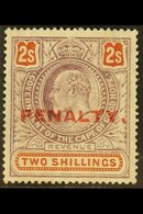 CAPE REVENUE 1911 2s Purple & Orange Ovptd "PENALTY" Barefoot 4, Never Hinged Mint, Minor Vertical Crease, Scarce. For M - Unclassified