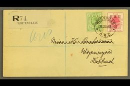 ORANGE RIVER COLONY 1908 Registered Cover From Rouxville To Holland (address Overwritten) Franked Ed VII ½d Green And Sc - Sin Clasificación