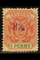 RUSTENBURG 1900 1d Rose Red And Green, VARIETY "HANDSTAMP INVERTED", SG 2var, Mint. Only 3 Known, 1 In The Royal Collect - Ohne Zuordnung