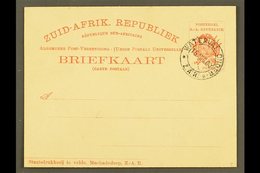 TRANSVAAL (ZAR) POSTAL STATIONERY 1900 1d Postal Card, H&G 7, Very Fine With WATERVAAL ONDER / Z.A.R Cto Cancellation Of - Ohne Zuordnung