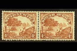 1930-44 4d Brown Wmk Upright, SG 46, Fine Mint Horiz Pair, Fresh. (2 Stamps) For More Images, Please Visit Http://www.sa - Non Classificati