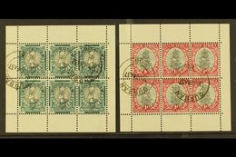 BOOKLET PANES 1937 ½d & 1d  Blank Margins COMPLETE PANES OF SIX, SG 75ca, 56f, Very Fine Used And Scarce Thus (2 Panes). - Non Classificati