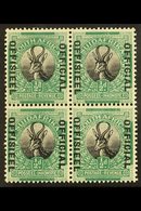 OFFICIAL VARIETY 1929-31 ½d Block Of 4, Upper Pair With Broken "I" In "OFFICIAL" And Lower Pair With Missing Fraction Ba - Ohne Zuordnung
