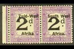 POSTAGE DUES 1923 2d Black & Violet Overprint Setting II 10mm Between Lines Of Overprint With "AFRIKA" WITHOUT STOP Vari - South West Africa (1923-1990)