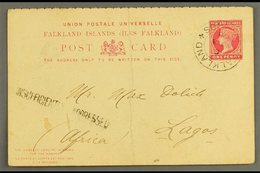 LAGOS Outward Portion Of 1d Reply Card Sent From The Falkland Is To Lagos (Africa) And Drawing An "Insufficiently Addres - Nigeria (...-1960)