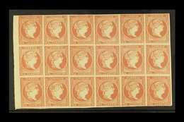 1856 4c Rose-red Thin Paper, SG 55, Michel 40, Fine Never Hinged Mint BLOCK Of 18, All Stamps With Four Margins, Usual B - Andere & Zonder Classificatie