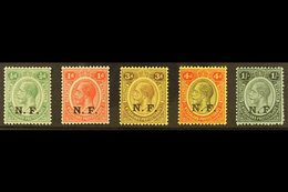 NYASALAND-RHODESIAN FORCE 1916 "N.F." Overprints On Nyasaland Complete Set, SG N1/N5, Very Fine Mint. (5 Stamps) For Mor - Tanganyika (...-1932)