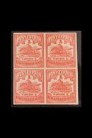 LOCAL STAMPS WELLS, FARGO & Co 1861 $1 Red, Scott 143L3, Superb Unused Block Of 4, The Upper-left Stamp With A Small Thi - Other & Unclassified