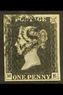 1840 1d Black 'ME' Plate 5, SG 2, Used With 4 Margins & Neat Black MC Pmk Over One Corner. Fresh And Attractive. For Mor - Ohne Zuordnung