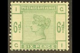 1883-84 6d Dull Green, SG 194, Mint Very Lightly Hinged, Cat £625. For More Images, Please Visit Http://www.sandafayre.c - Autres & Non Classés