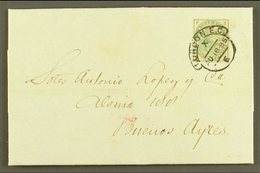 1885 (18 Aug) Entire To Buenos Aires, Franked 1883-84 4d Dull Green, SG 192, Nice Original Colour, Tied By Fine London H - Other & Unclassified