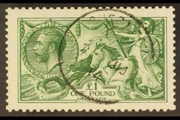 1913 £1 Green, Waterlow Seahorse, SG 403, Superb Used , Well Centred With Central Cds Cancel. A Gem! For More Images, Pl - Ohne Zuordnung