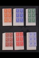 1950-52 Light Colours Set, SG 503/8, As Never Hinged Mint Cylinder Blocks Of 6, ½d Orange 152 Dot, 1d Blue 191, 1½d Gree - Ohne Zuordnung