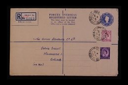 REGISTRATION ENVELOPE FORCES ISSUE 1959 1s0d Blue, Size H2, Huggins RPF 10, Uprated With 3d Plus 6d And Used In 1961 Fro - Other & Unclassified