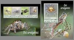 DJIBOUTI 2019 MNH Spiders Spinnen Araignees M/S+S/S - IMPERFORATED - DH1913 - Araignées