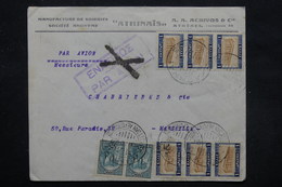 GRECE - Enveloppe Commerciale De Athènes Pour Marseille En 1931 , Affranchissement Plaisant - L 27766 - Brieven En Documenten