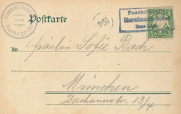 Postkarte Bismarck Denkmal Posthilfestelle Oberallmannshausen 194 Nach München - Cartas & Documentos