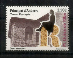 Dones Andorranes. Maria Lluisa De Riba (Femme Célèbre Andorrane). Un Timbre Neuf ** Haute Faciale 2019 - Unused Stamps