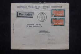 TOGO - Enveloppe Commerciale De Lomé Pour Marseille En 1939 , Affranchissement Plaisant , Contrôle Postal - L 27823 - Lettres & Documents
