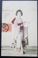 Japon  Femme  Kimono Cpa Timbrée Imperial Japanese Post - Sonstige & Ohne Zuordnung