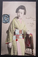 Japon  Femme  Kimono Cpa Timbrée Imperial Japanese Post - Other & Unclassified