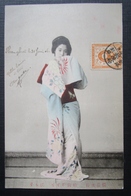 Japon  Femme  Kimono Cpa Timbrée Imperial Japanese Post - Autres & Non Classés