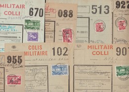 Belgique 22 Documents Des Chemins De Fer. Colis Militaires. 5 Demi-timbres, 2 Timbres M - Sonstige & Ohne Zuordnung