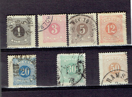 P 204 - Suède-Sweden - Taxe 1874 - 1a-2a-3a-5b-6a-8a-9a Cancelled - Impuestos