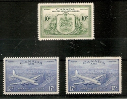 CANADA 1946 SPECIAL DELIVERY SET OF 3 STAMPS SG S15/S17 MOUNTED MINT Cat £29+ - Special Delivery