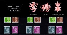 GB GREAT BRITAIN 1991 REGIONAL DEFINITIVES MACHINS PRESENTATION PACK No 26 +ALL INSERTS SCOTLAND WALES NORTHERN IRELAND - Unclassified