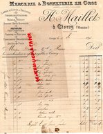 86- CIVRAY- RARE FACTURE H. MAILLET- MERCERIE BONNETERIE -LAINES COTON A TRICOTER-PARFUMERIE-BROSSERIE-1896 - 1800 – 1899