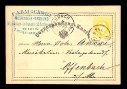 Austria - Stationery Sent From Wien 8.11. 1875., To Offenbach / 2 Scans - Autres & Non Classés
