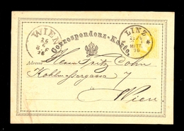 Austria - Stationery Sent From Linz To Wien 23.06. 1876 / 2 Scans - Autres & Non Classés