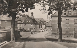 AK Grünhain Schwarzenberger Straße Ikarus Bus A Beierfeld Aue Schwarzenberg Lauter Bernsbach Elterlein Erzgebirge DDR - Gruenhain