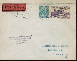 467 Par Avion Tunis Paris  1947 - Luftpost